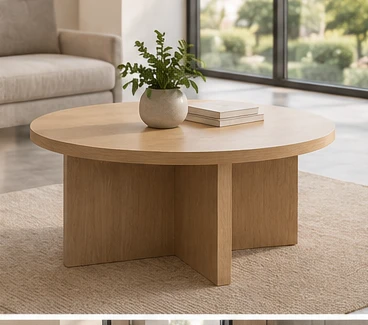 Mesa auxiliar redonda de madera