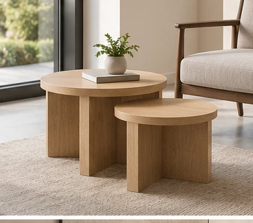 Juego de mesas laterales de madera